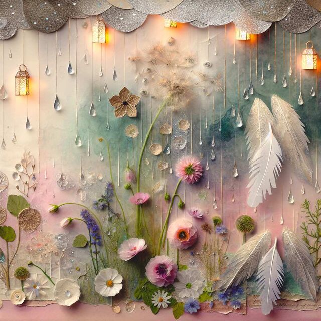 Postcard artwork: a paper-craft collage